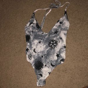 Sun and Moon Halter Bodysuit